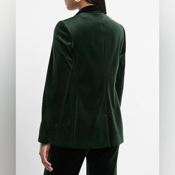 EXPRESS: Velvet Double Breasted Shawl Collar Blazer - Picture 2 of 7